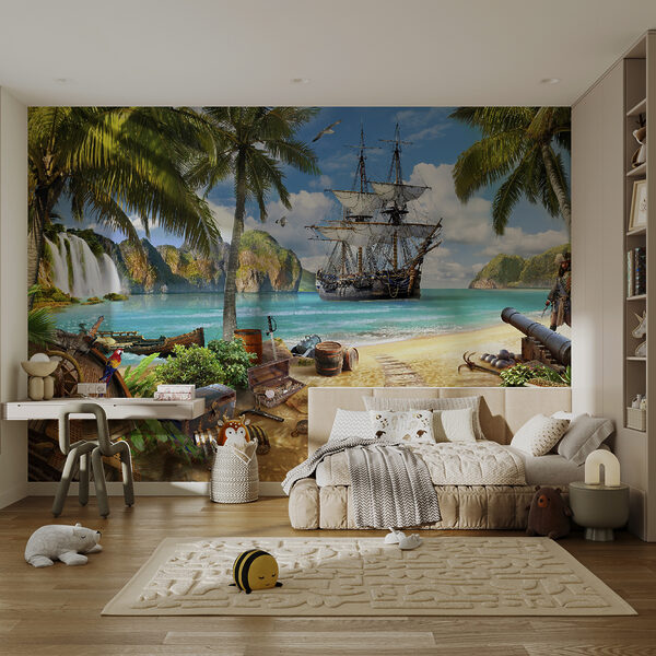 Piratenschiff am Strand Piratenschiff am Strand