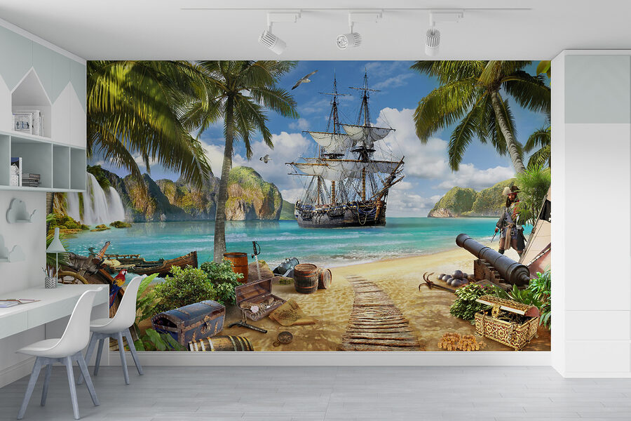 Piratenschiff am Strand