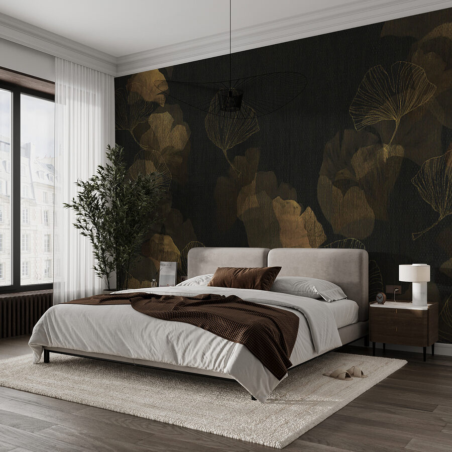 Elegante Blätter auf dunklem Hintergrund Elegante Blätter auf dunklem Hintergrund