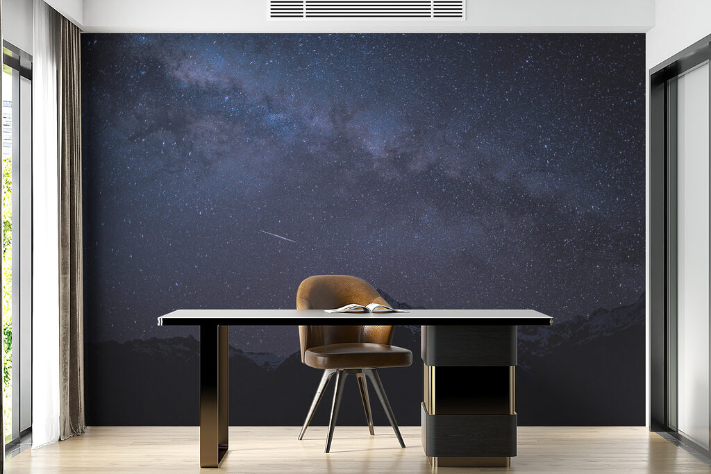 Starry sky over mountains