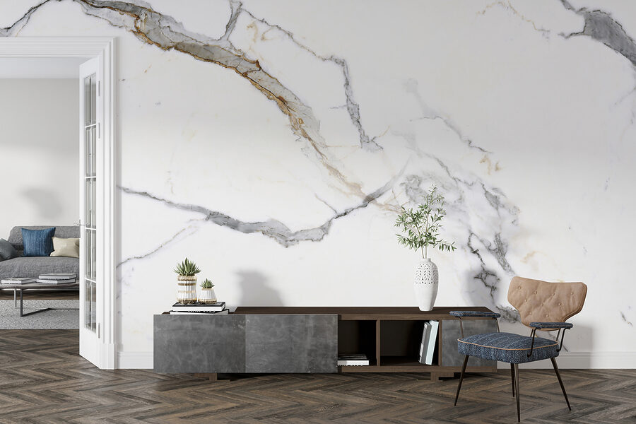 Eleganter weißer Marmor mit grauen Adern Eleganter weißer Marmor mit grauen Adern