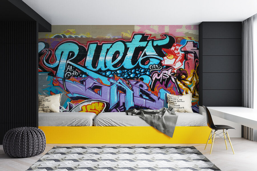 Wand mit Graffiti