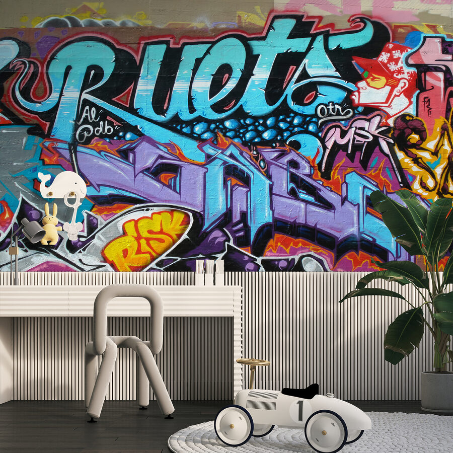 Wand mit Graffiti