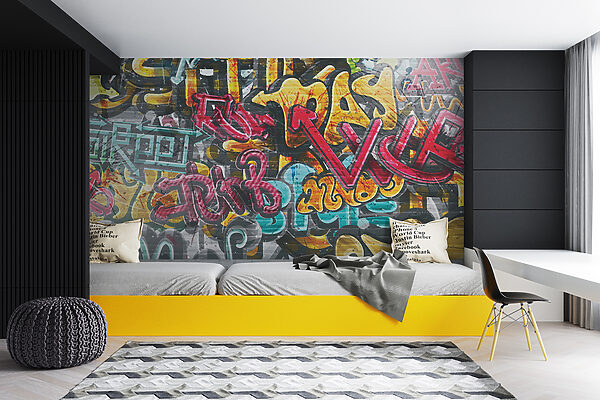 Wand mit Graffiti darauf Wand mit Graffiti darauf