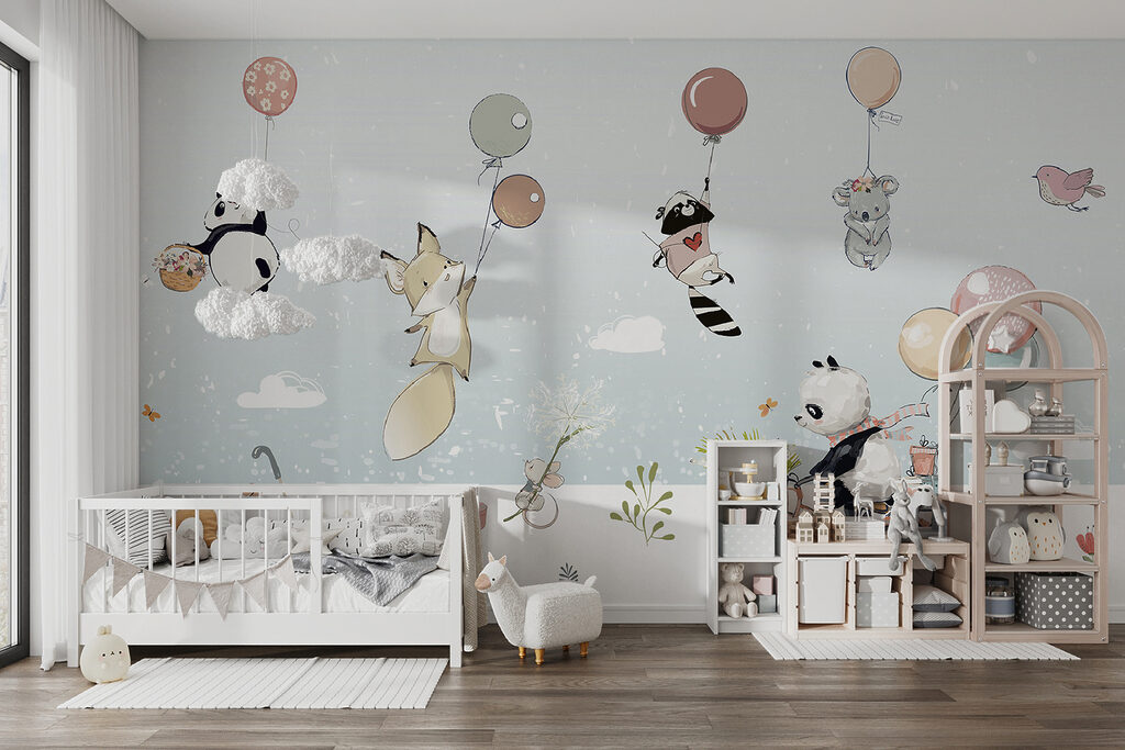 Cartoon of animals on a bicycle