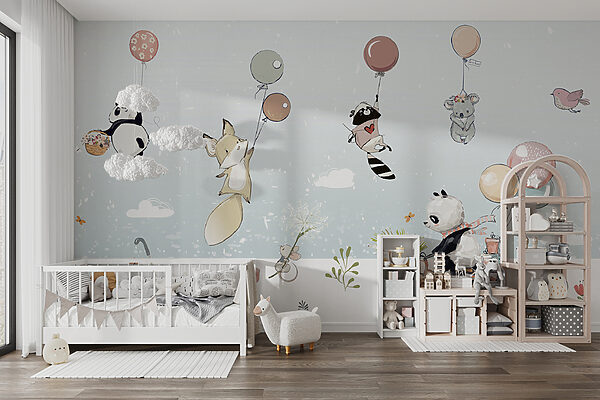 Cartoon of animals on a bicycle