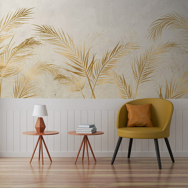 Elegante Palmblätter auf neutralem Hintergrund Elegante Palmblätter auf neutralem Hintergrund