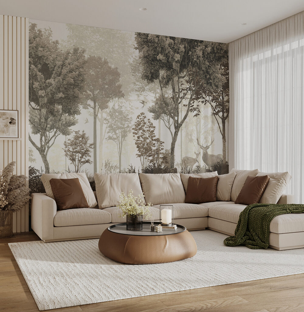 Forest with trees and plants Forest with trees and plants