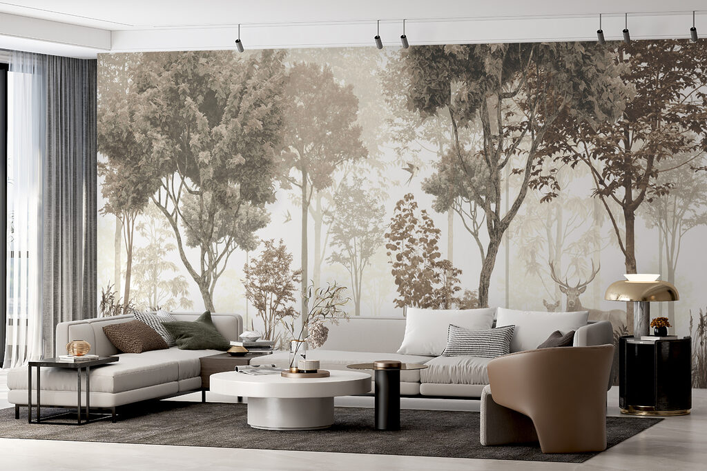 Forest with trees and plants Forest with trees and plants