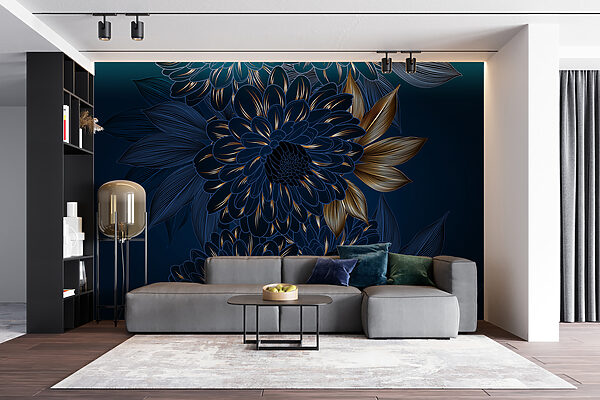 Elegantes florales Design auf dunklem Hintergrund. Elegantes florales Design auf dunklem Hintergrund.