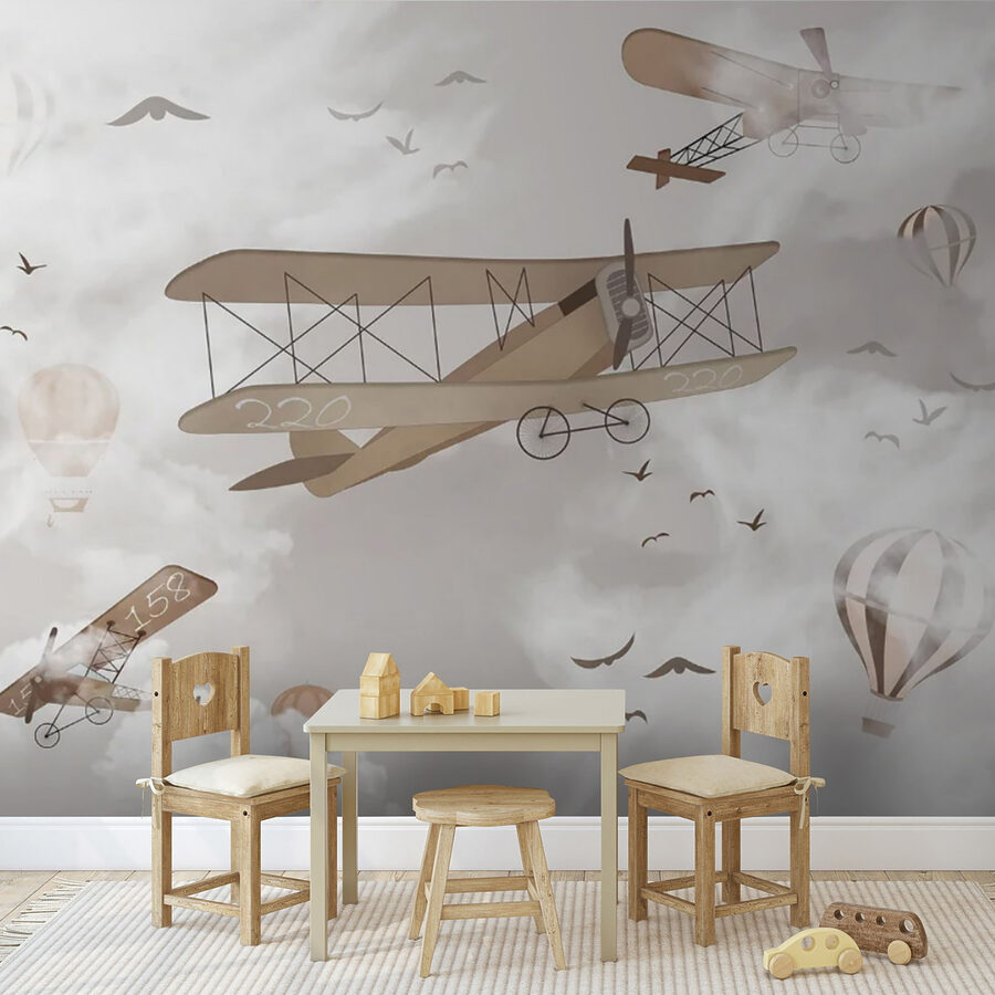 Gruppe von Flugzeugen am Himmel