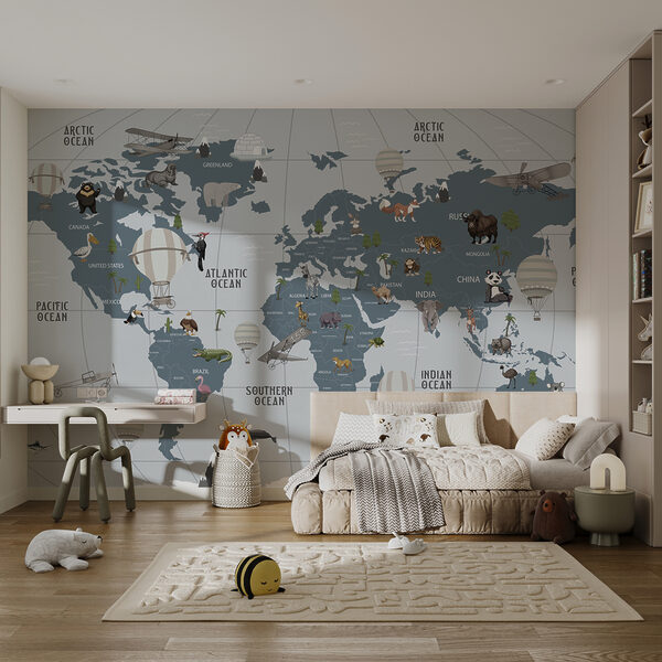 Karte der Welt mit Tieren Karte der Welt mit Tieren