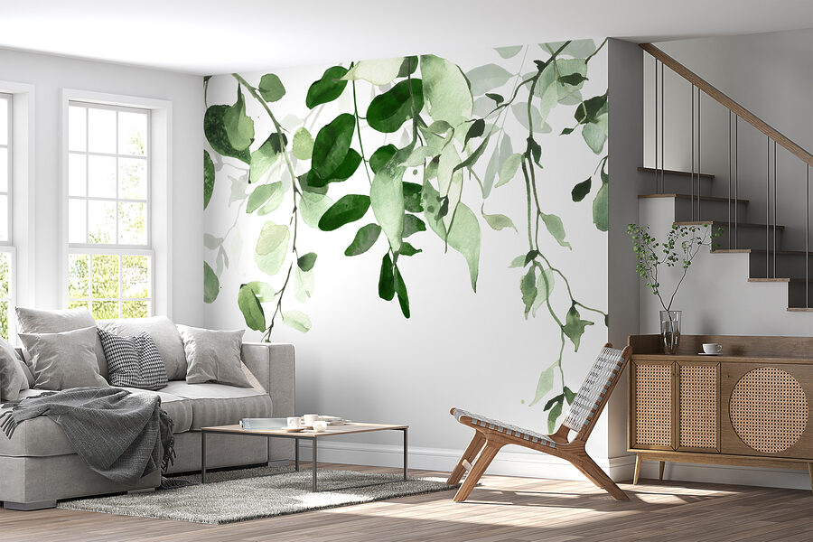 Elegantes grünes Blätter-Hintergrunddesign.