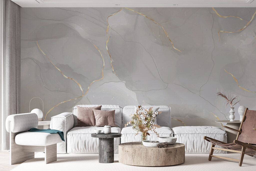 Elegant marble with amber accents