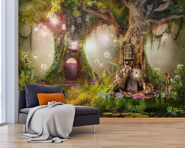 Ein Feenhaus in einem Baum Ein Feenhaus in einem Baum