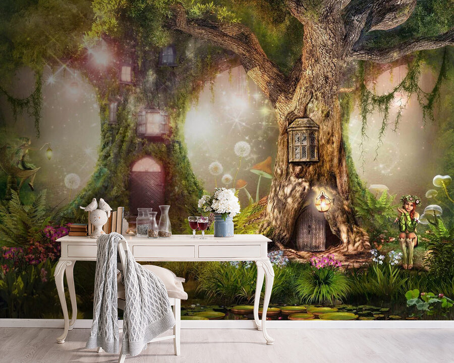 Ein Feenhaus in einem Baum Ein Feenhaus in einem Baum