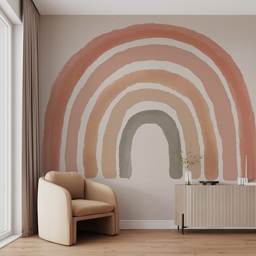 Regenbogen in rosa und grau gemalt Regenbogen in rosa und grau gemalt