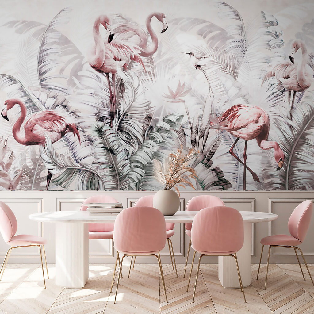 Tapete mit Flamingos und Vögeln u73919piq1ms 1024x1024 - Tapete mit Flamingos und Vögeln
