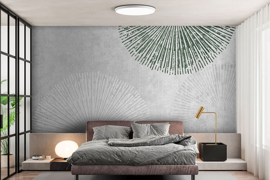 White and green circular design