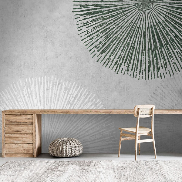 Weißes und grünes Kreisdesign Weißes und grünes Kreisdesign