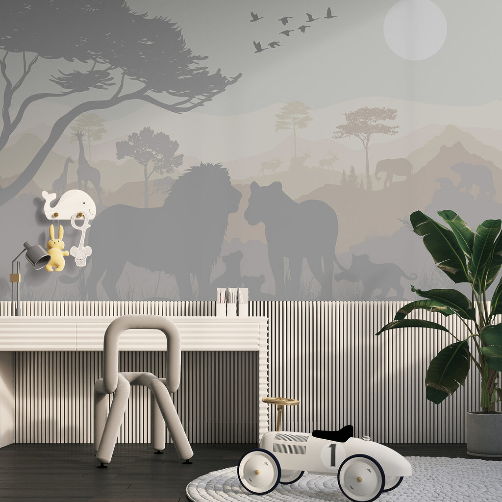 Group of animals in a landscape