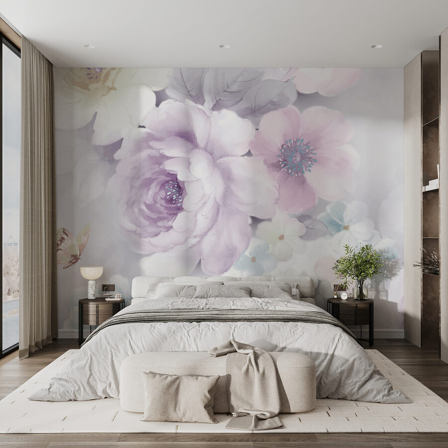 Zarte Blüten in Pastelltönen.