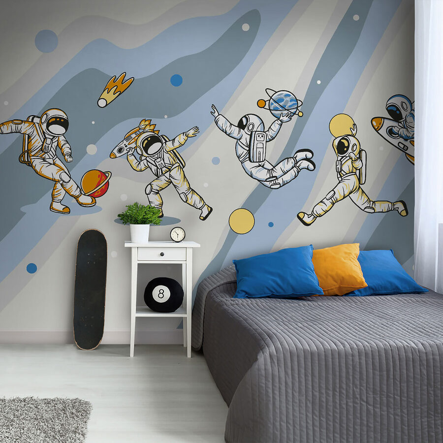 Gruppe von Astronauten im Weltraum
