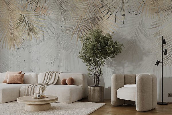 Elegante Palmenblätter auf einem strukturierten Hintergrund u93843pig2mr 600x400 - Elegante Palmenblätter auf einem strukturierten Hintergrund