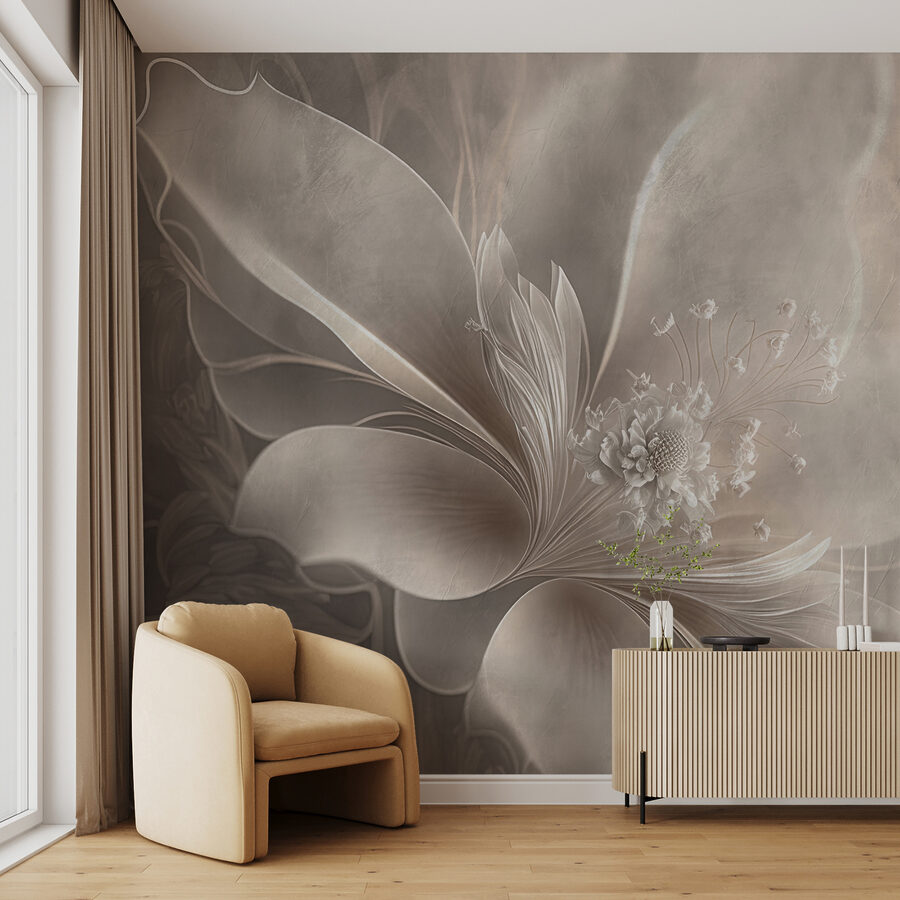 Weiße Blume mit einer Blume darauf