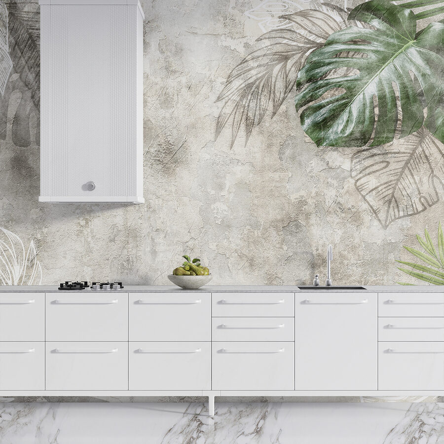 Elegante Blätter auf strukturiertem Hintergrund. Elegante Blätter auf strukturiertem Hintergrund.