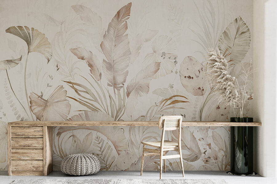 Elegante botanische Elemente in sanften Farbtönen