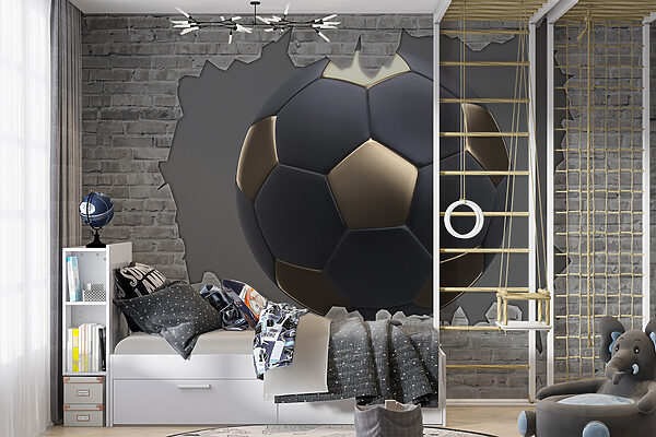Fußball kracht durch die Wand Fußball kracht durch die Wand
