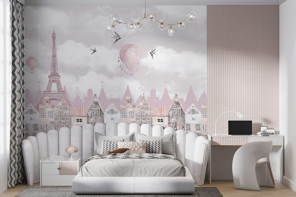 Rosa und weiße Stadtlandschaft mit rosa Luftballons und Vögel fliegen u94128pir7r 1024x683 - Rosa und weiße Stadtlandschaft mit rosa Luftballons und Vögel fliegen