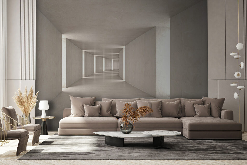 Long hallway with light coming through