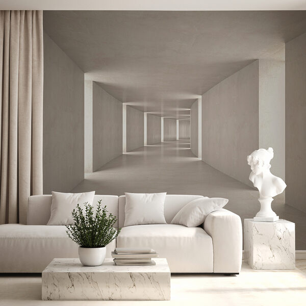 Long hallway with light coming through