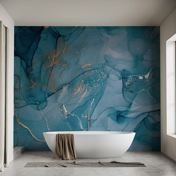Azurblaue Ströme mit silbrigen Spuren. Azurblaue Ströme mit silbrigen Spuren.