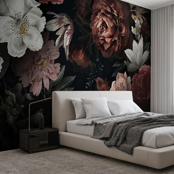 Elegante Blüten auf einem dunklen Hintergrund Elegante Blüten auf einem dunklen Hintergrund