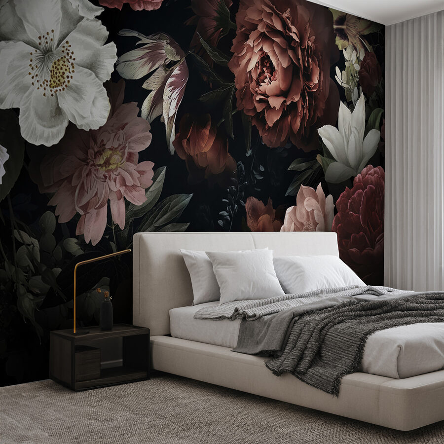 Elegante Blüten auf einem dunklen Hintergrund
