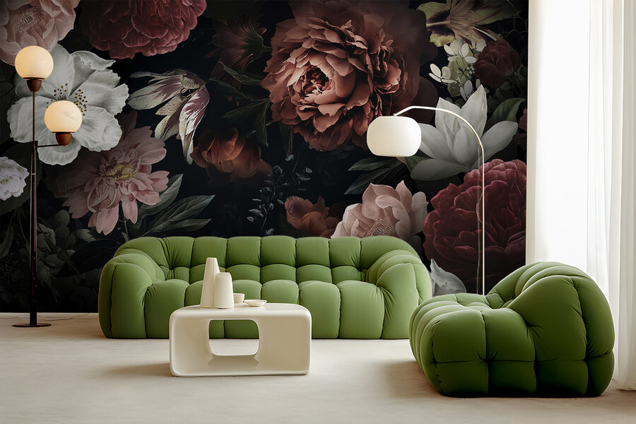 Elegante Blüten auf einem dunklen Hintergrund