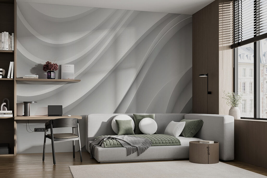 White and grey wavy lines