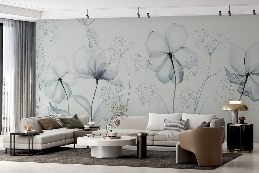 Fototapeten Transparente Blumen mit Blättern – Bild 8