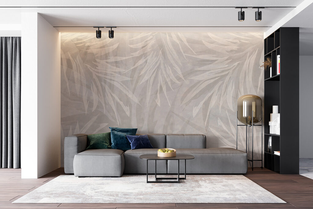 White and gray floral pattern