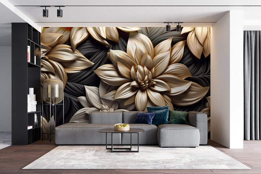 Elegantes florales Design auf dunklem Hintergrund. Elegantes florales Design auf dunklem Hintergrund.