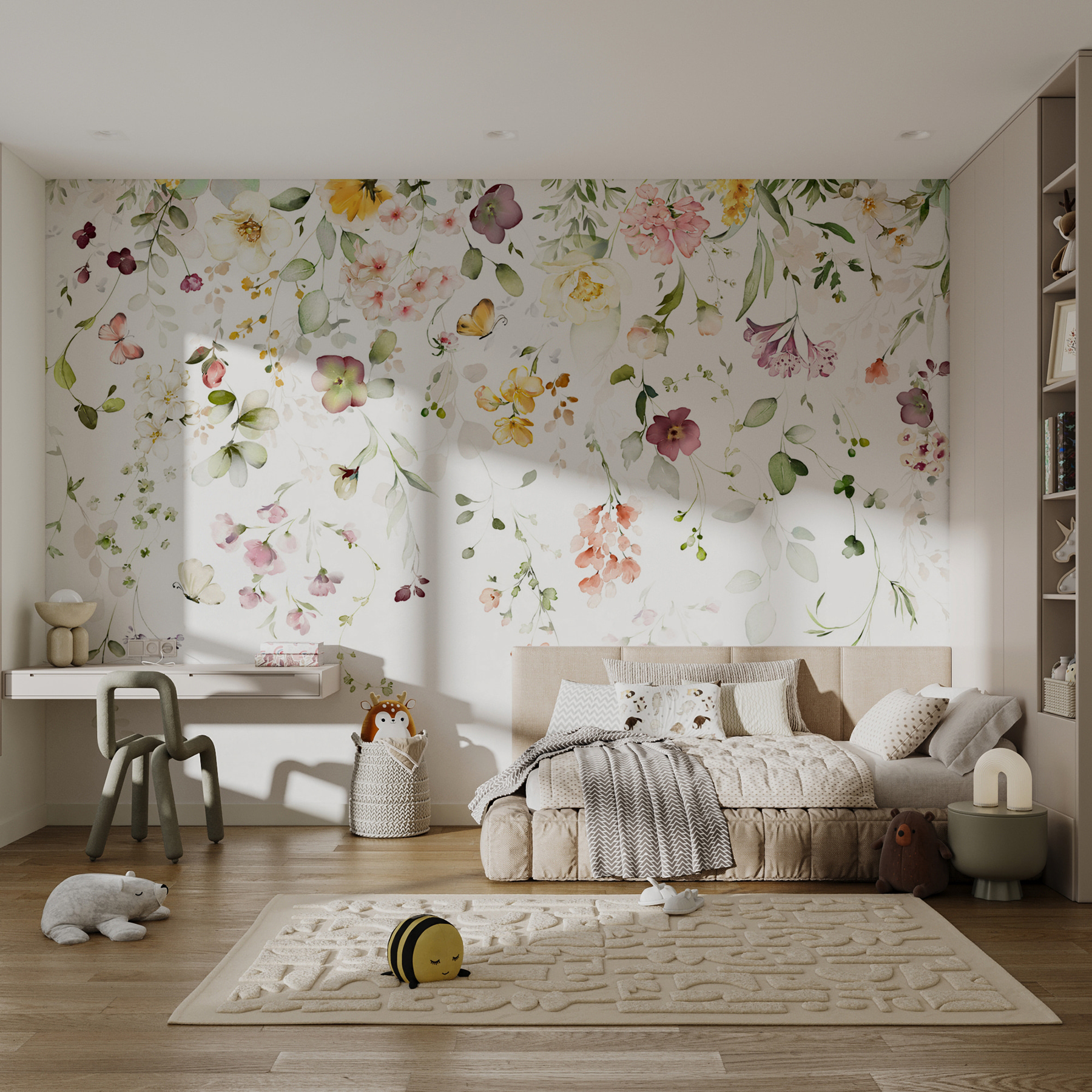 Painting of flowers and leaves Painting of flowers and leaves
