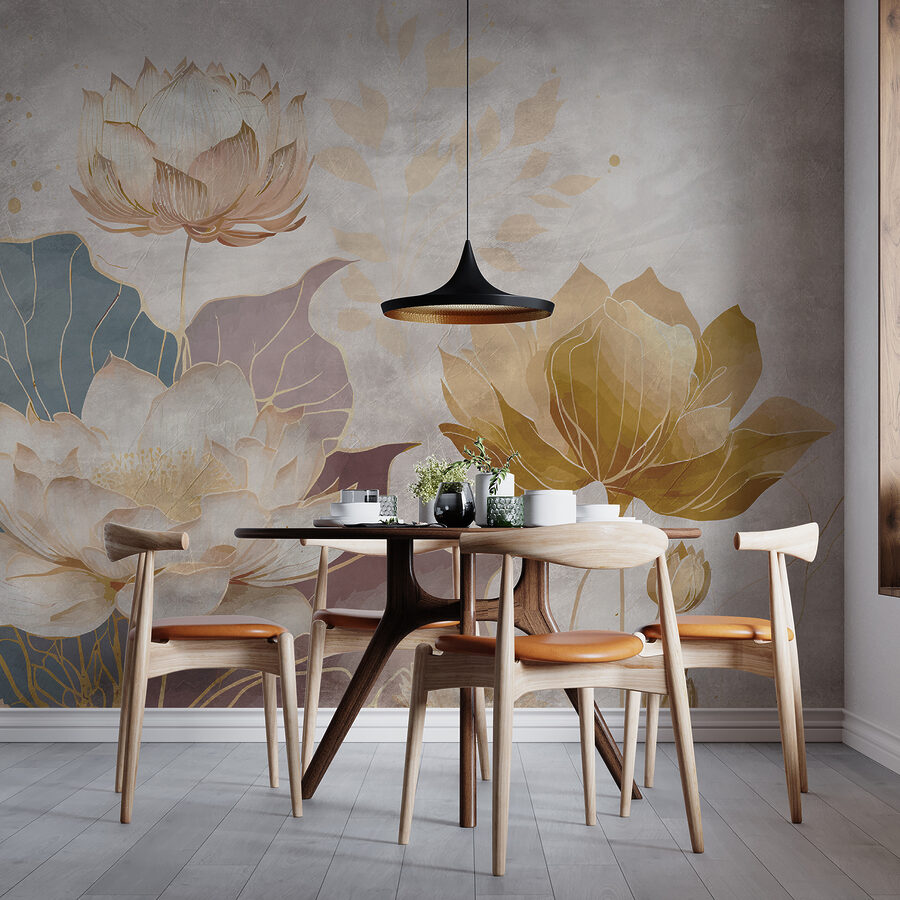 Malerei von Blumen und Blättern Malerei von Blumen und Blättern