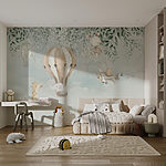 Fototapeten Gemälde von Tieren, die in den Himmel fliegen