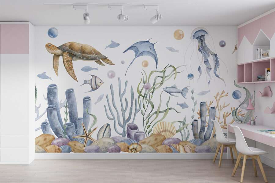 Fototapeten Meeresleben mit Fischen und Algen – Bild 6