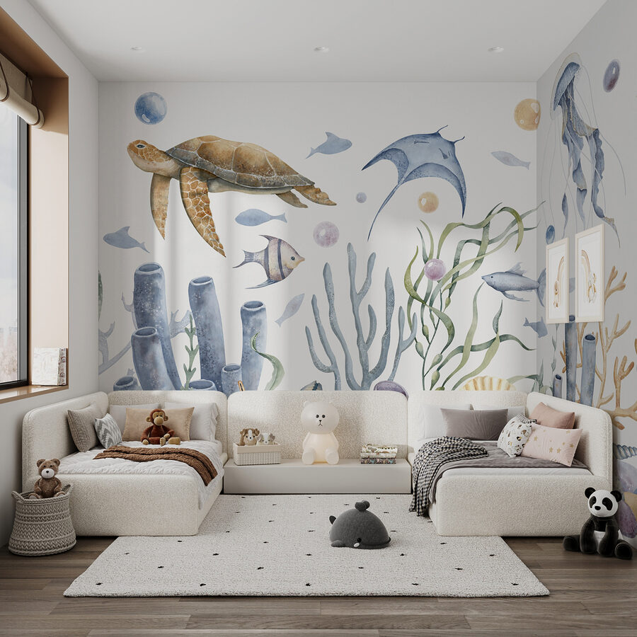 Fototapeten Meeresleben mit Fischen und Algen – Bild 7
