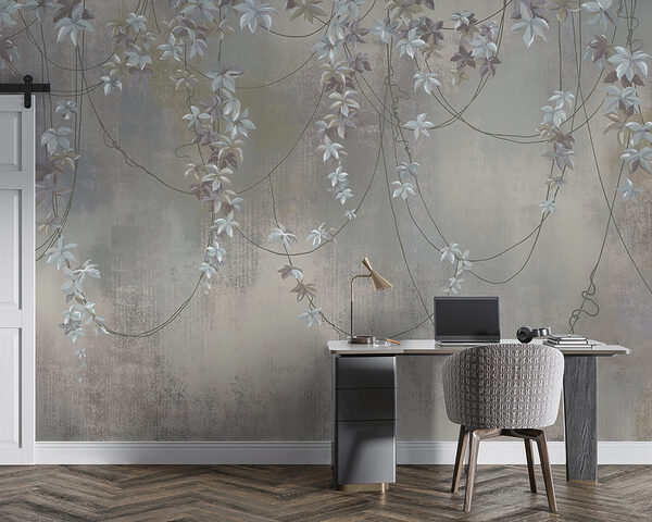Tapete mit weißen Blumen Tapete mit weißen Blumen