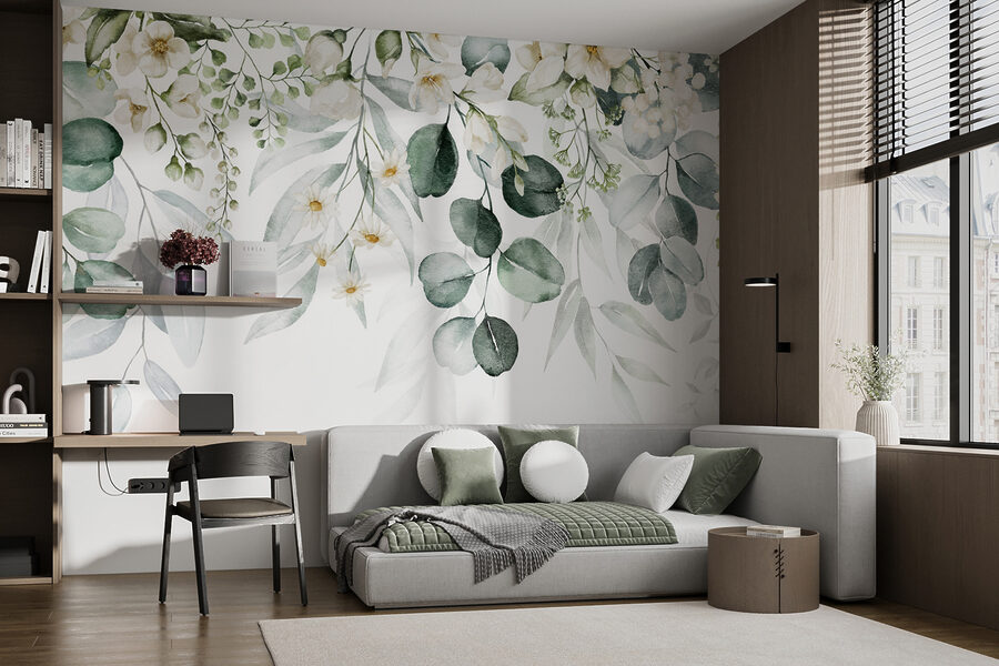 Zartes Blumenarrangement in Aquarelltechnik.